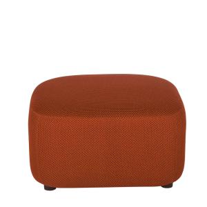 Pouf en tissu mailles 3D coloris rouille