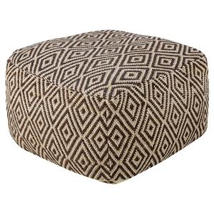 Pouf en tissu marron 60x40cm