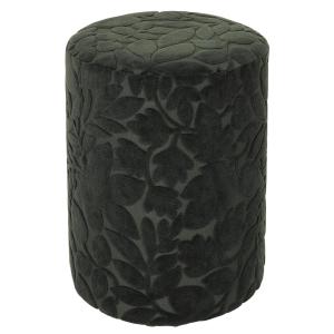 Pouf en tissu motif feuilles  vert