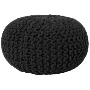 Pouf en tissu noir 40x25cm