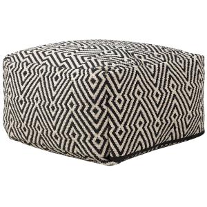 Pouf en tissu noir 50x30cm