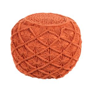 Pouf en tissu orange 40x40cm