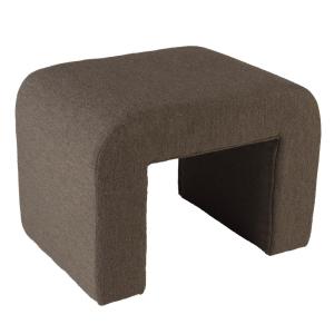 Pouf en tissu petite bouclette taupe foncé