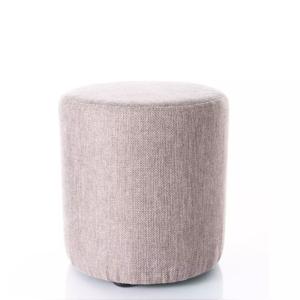 Pouf en tissu rond beige 33 x 36 cm