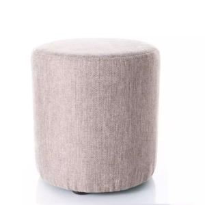 Pouf en tissu rond beige 38 x 42 cm