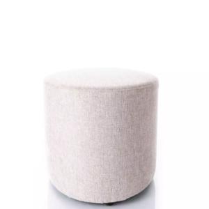 Pouf en tissu rond beige clair 33 x 36 cm