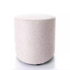 Pouf en tissu rond beige clair 38 x 42 cm