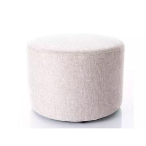 Pouf en tissu rond beige clair 43 x 32 cm