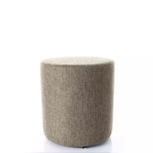 Pouf en tissu rond beige olive 33 x 36 cm