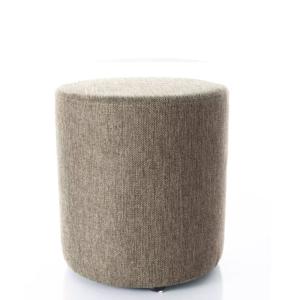Pouf en tissu rond beige olive 38 x 42 cm