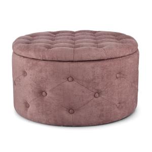 Pouf en tissu rose foncé