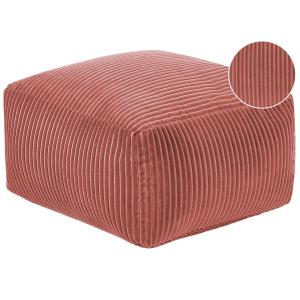 Pouf en tissu rouge 50x30cm