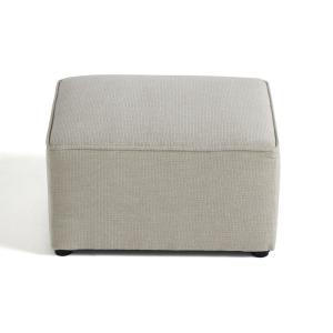 Pouf en tissu texturé beige