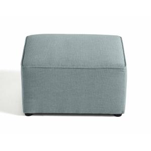 Pouf en tissu texturé bleu