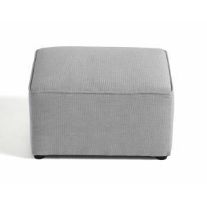 Pouf en tissu texturé gris clair