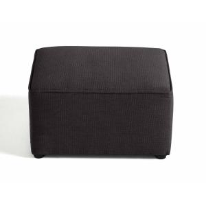 Pouf en tissu texturé gris foncé