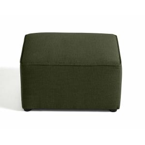 Pouf en tissu texturé vert