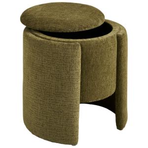 Pouf en tissu vert ø42 cm