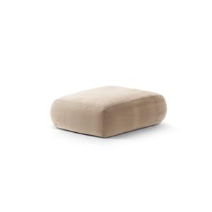 Pouf en velours amande beige