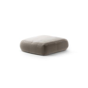Pouf en velours béton