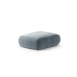 Pouf en velours bleu gris