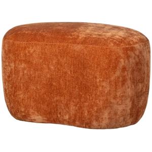 Pouf en velours chenille cannelle