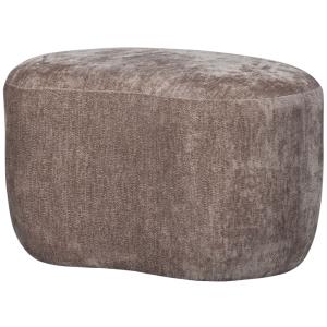 Pouf en velours chenille taupe