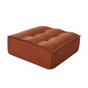 Pouf en velours côtelé 80 x 75 x 32 cm terracotta