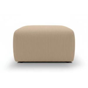 Pouf en velours côtelé Café 74x74x41