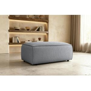 Pouf en velours côtelé Gris clair 102x69x42