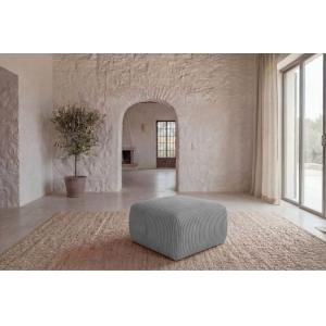 Pouf en velours côtelé Gris clair 74x74x41