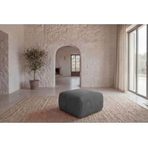 Pouf en velours côtelé Gris foncé 74x74x41