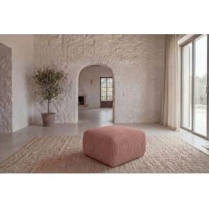 Pouf en velours côtelé Rose 74x74x41