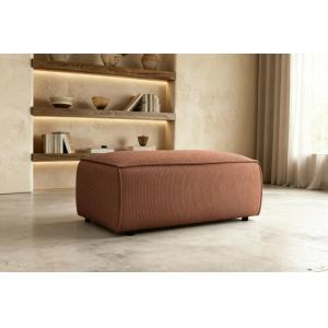 Pouf en velours côtelé Terracotta 102x69x42