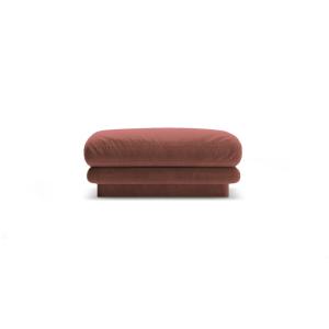 Pouf en velours cuir