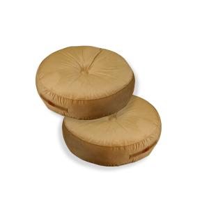 Pouf en velours diamètre 60 ensemble de 2 - beige