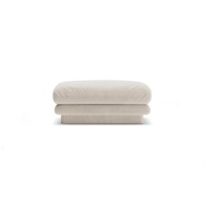 Pouf en velours écru