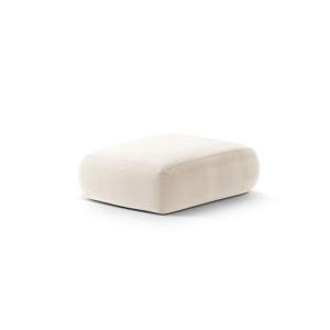 Pouf en velours ivoire