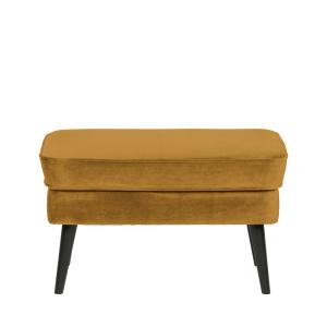 Pouf en velours ocre