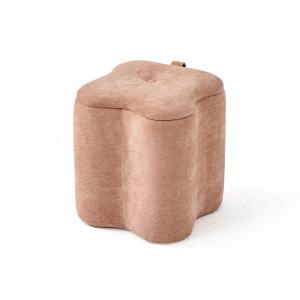 Pouf en velours pailleté rose