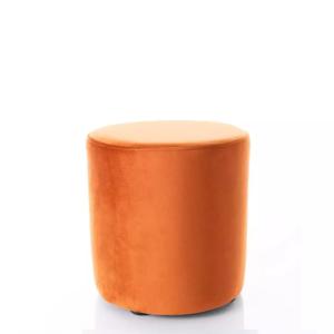 Pouf en velours rond canelle 33 x 36 cm
