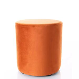 Pouf en velours rond canelle 38 x 42 cm