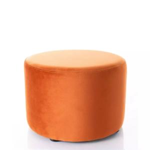 Pouf en velours rond canelle 43 x 32 cm