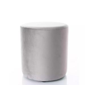 Pouf en velours rond gris 38 x 42 cm