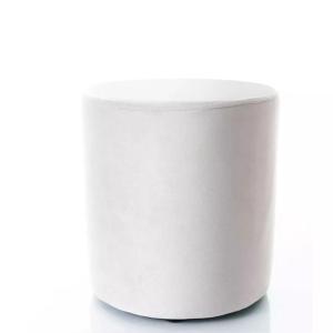Pouf en velours rond gris clair 38 x 42 cm