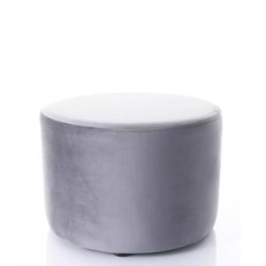Pouf en velours rond gris foncé 43 x 32 cm