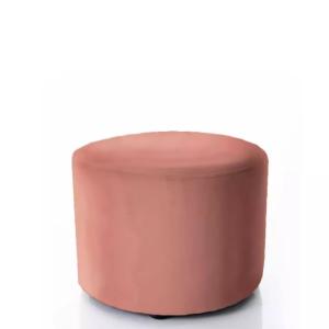 Pouf en velours rond rose antique 43 x 32 cm