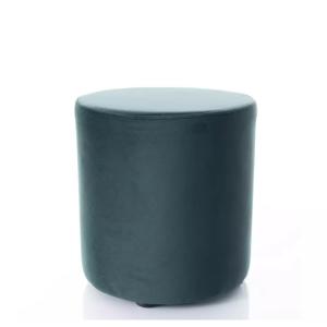 Pouf en velours rond vert 33 x 36 cm