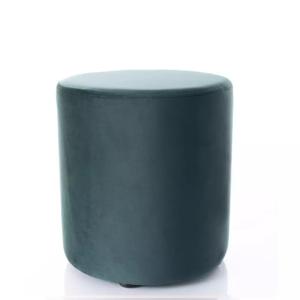Pouf en velours rond vert 38 x 42 cm