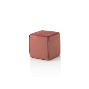 Pouf en velours rose poudré